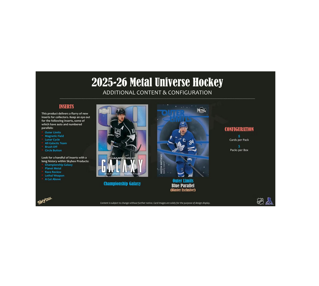 2025-26UpperDeckSkyboxMetalUniverseHockeyBlasterBox5