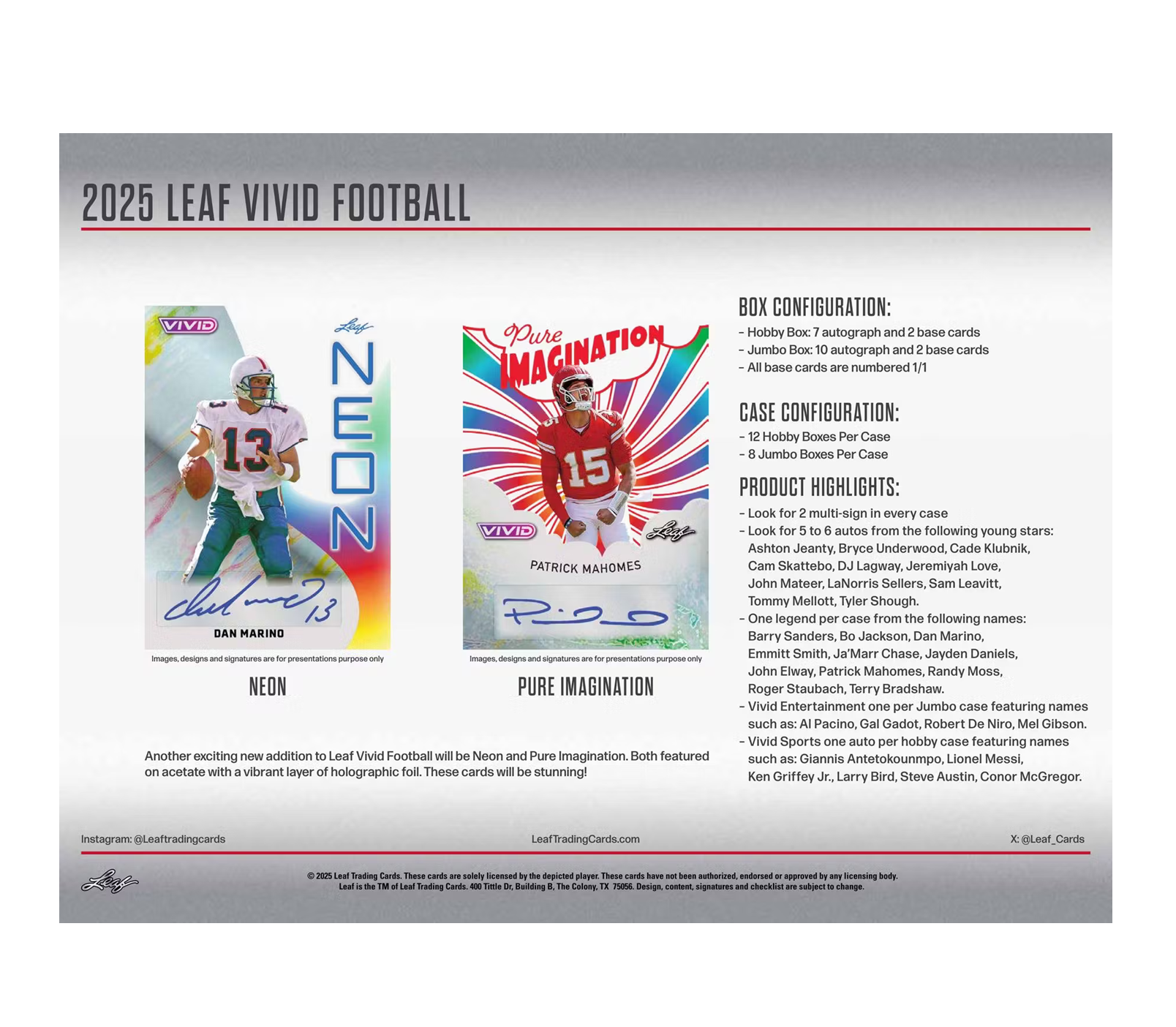 2025LeafVividFootballHobbyBox6