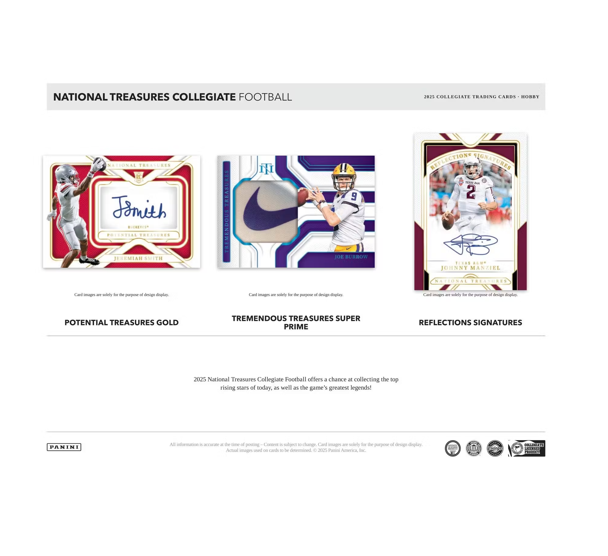 2025PaniniNationalTreasuresCollegiateFootballHobbyBox5