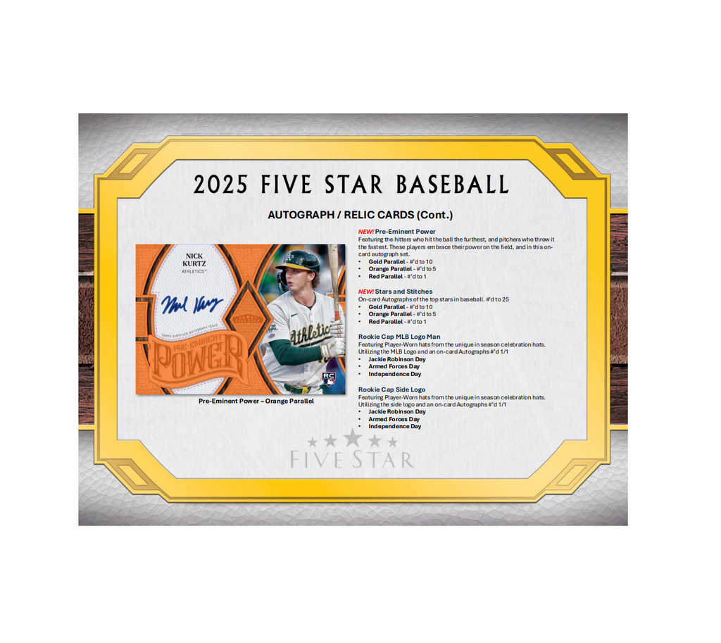 2025ToppsFiveStarBaseballHobbyBox5