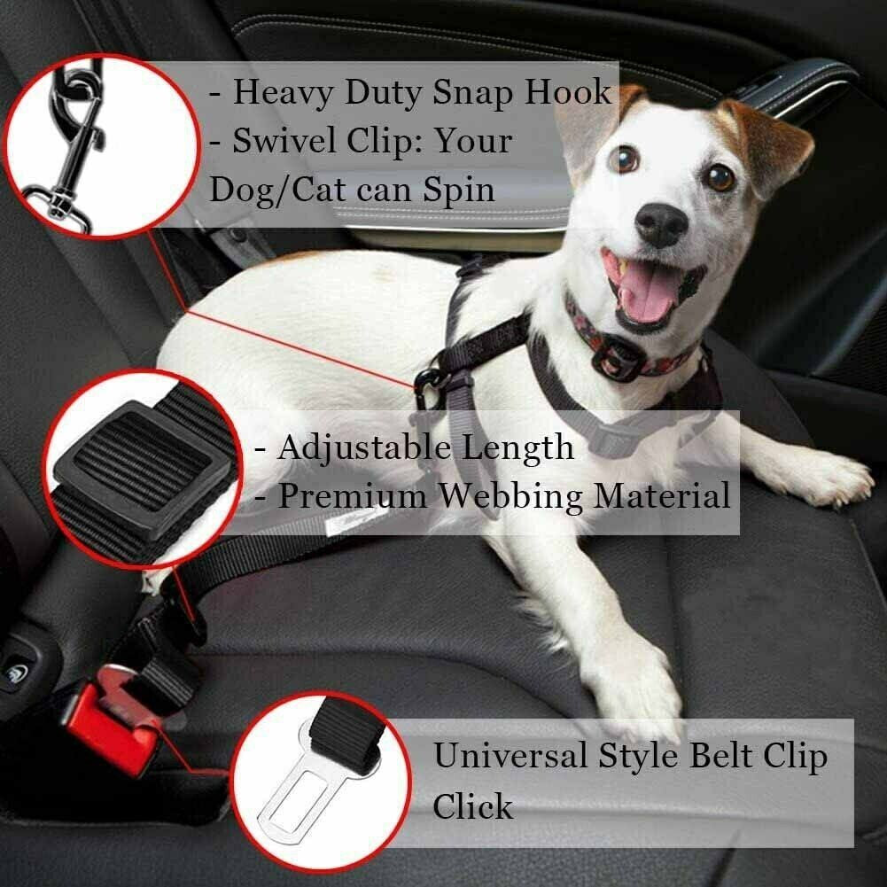 Pet Car Seat Belt 2-Pack Adjustable
