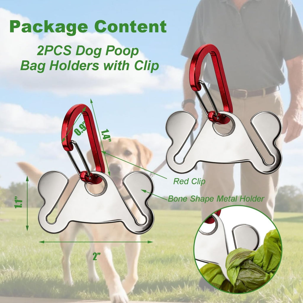 Hands-Free Dog Poop Bag Holder 2-Pack Ravli