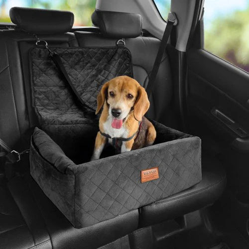 Dog Booster Car Seat with Pocket Black